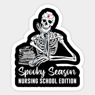 Nursing School Student Halloween Skeleton Sticker